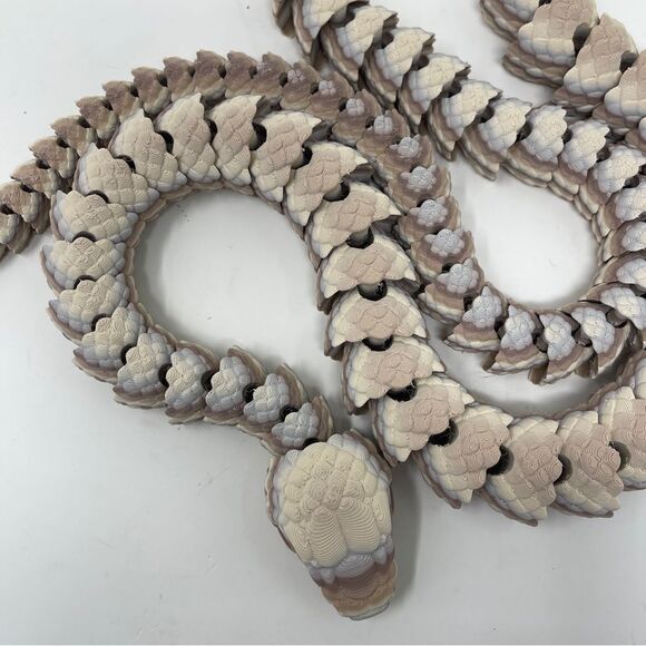 Articulating Snakes 3D Printed 5' Long (60") Rock Color Décor Gift or Education - Picture 3 of 7